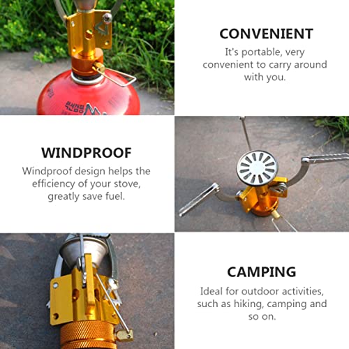 INOOMP Portable Stove Portable Gas Burner Camping Gas Stove Hiking Stove Burner Picnic Gas Stove BBQ Gas Stove Wind- Proof Backpack Portable Stove Stainless Steel Cookware