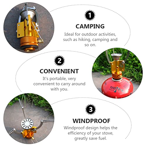 INOOMP Portable Stove Portable Gas Burner Camping Gas Stove Hiking Stove Burner Picnic Gas Stove BBQ Gas Stove Wind- Proof Backpack Portable Stove Stainless Steel Cookware