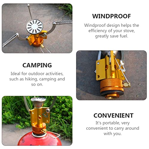 INOOMP Portable Stove Portable Gas Burner Camping Gas Stove Hiking Stove Burner Picnic Gas Stove BBQ Gas Stove Wind- Proof Backpack Portable Stove Stainless Steel Cookware