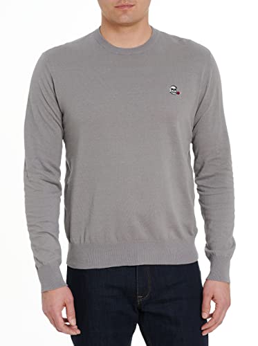 Robert Graham Men's Drifters L/S Sweater, Grey, Large