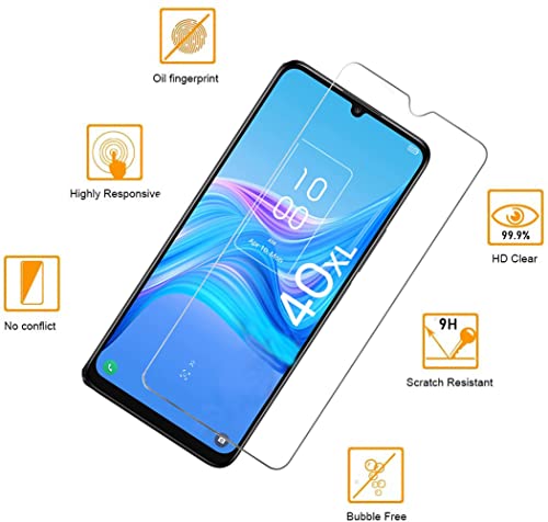 Tznzxm [3-Pack] Screen Protector for TCL 40XL Tempered Glass,Tempered Glass for TCL 40XL Screen Protector,Case Friendly 9H Hardness HD Anti-Scratch, Bubble Free Film for TCL 40 XL