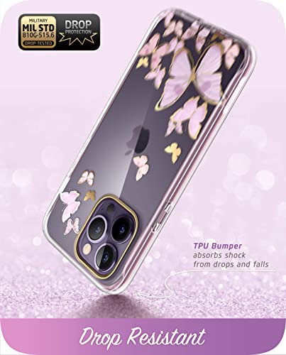 i-Blason Cosmo Series for iPhone 14 Pro Max Case 6.7 inch (2022), Slim Full-Body Stylish Protective Case with Built-in Screen Protector (Purplefly)