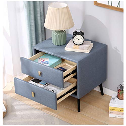 FETION Side Table End Side Table with 2 Storage Drawers, Solid Wood Legs, Small Bedside Table for Bedroom Furniture Snack Night Table Corner table/9784 (Color : Style4)