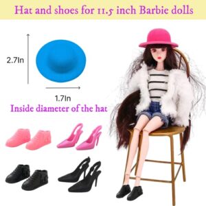 22 Pcs Mini Fashion Doll Accessories Toys, Including Fashion Mini Bag, Mini Perfume, Lipstick Sunglasses, High Heels and Fashion Hat for 11.5 inch Dolls