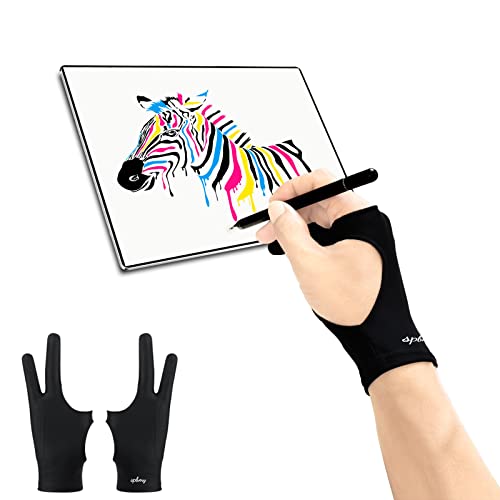 SPBMY Digital Drawing Glove 2 Pack,Two-Finger Artist Glove for Drawing Tablet, Paper Sketching, iPad, Art Glove Suitable for Left and Right Hand, Black