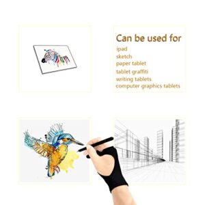 SPBMY Digital Drawing Glove 2 Pack,Two-Finger Artist Glove for Drawing Tablet, Paper Sketching, iPad, Art Glove Suitable for Left and Right Hand, Black