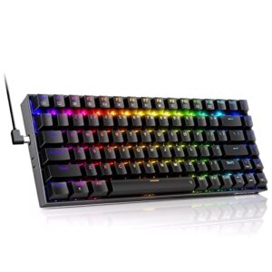 Mechanical Keyboard, Full RGB 75% Gaming Keyboard with Red Switches, Macro Editor Wired Keyboard 84 Keys for Windows Mac PC Laptop Tablet, K629-RGB