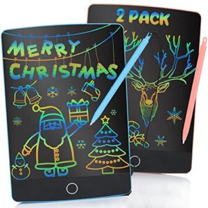 2 pack lcd writing tablet, 8.5" full screen doodle board, colorful scribbling erasable drawing pad, educational toy learning travel games for boys girls age 3 4 5 6 7 8