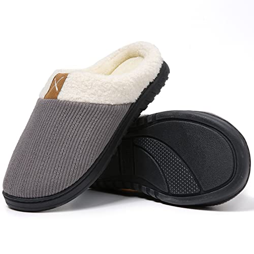 PLMOKN Slippers for Women Indoor Outdoor Like Wool Shoes With Memory Foam Ladies Fuzzy House Bedroom Pantuflas Para Mujer,XT灰色-42/43