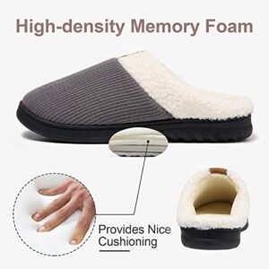 PLMOKN Slippers for Women Indoor Outdoor Like Wool Shoes With Memory Foam Ladies Fuzzy House Bedroom Pantuflas Para Mujer,XT灰色-42/43