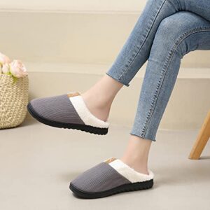 PLMOKN Slippers for Women Indoor Outdoor Like Wool Shoes With Memory Foam Ladies Fuzzy House Bedroom Pantuflas Para Mujer,XT灰色-42/43