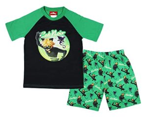 intimo miraculous: tales of ladybug & cat noir boys' character sleep pajama set shorts (14/16)