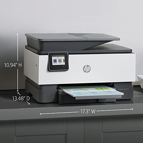 HP OfficeJet Pro 9018e Wireless Color All-in-One Printer with Bonus 6 Months Instant Ink with HP+ (1G5L5A), White