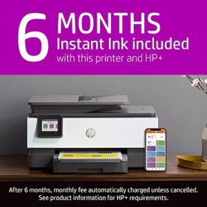 HP OfficeJet Pro 9018e Wireless Color All-in-One Printer with Bonus 6 Months Instant Ink with HP+ (1G5L5A), White