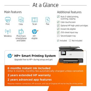 HP OfficeJet Pro 9018e Wireless Color All-in-One Printer with Bonus 6 Months Instant Ink with HP+ (1G5L5A), White