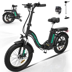 hitway electric bike for adults, 20" fat tire e bike 750w 20mph, 48v/14ah battery 55-120km, removable folding mountain bike snow beach bicycle with shimano 7 gears