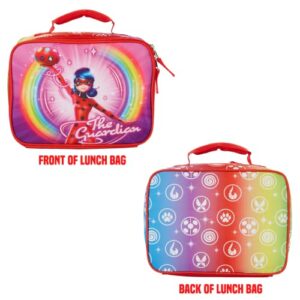 Miraculous Ladybug Lunch Box and Water Bottle Set, Soft Insulated Lunch Bag for Girls