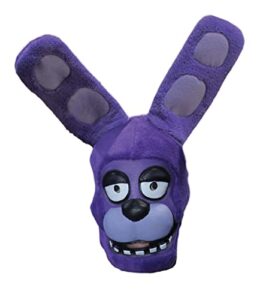 rubie's adult five nights at freddy's bonnie 3/4 plush costume mask, as shown, one size us