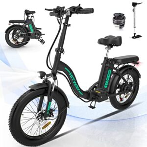 hitway removable folding electric bike for adults, 20" fat tire e bike 750w 20mph, 48v/14ah battery 55-120km, mountain, snow beach bicycle with shimano 7 gears
