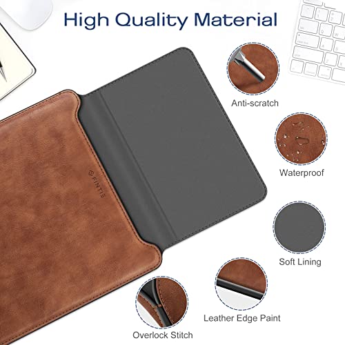 Fintie Sleeve Case for MacBook Air 13.6 M2 A2681/MacBook Pro 14 A2779 A2442/MacBook Pro 13 M2 (2016-2022)/MacBook Air 13.3 - Premium PU Leather Slim Bag Cover with Stand Feature, Brown