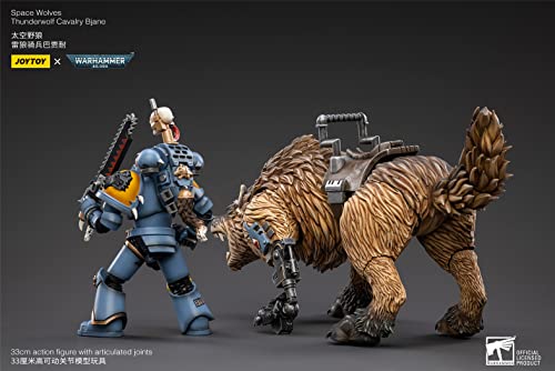 HiPlay JoyToy × Warhammer 40K Officially Licensed 1/18 Scale Science-Fiction Action Figures Full Set Series -Space Wolves Thunderwolf Cavalry Bjane