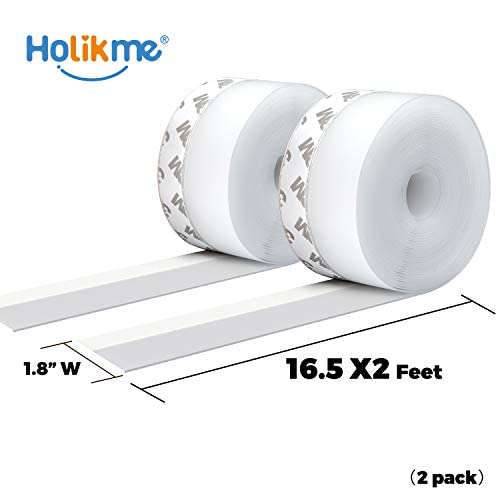 Holikme 1.8"W-33Feet Weather Stripping Silicone Door Seal Strip Door, Silicone Sealing Sticker Adhesive for Doors, Suitable for Windows, Doors