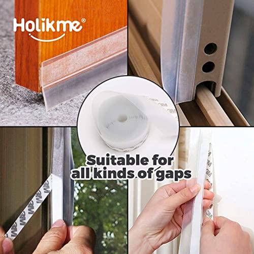 Holikme 1.8"W-33Feet Weather Stripping Silicone Door Seal Strip Door, Silicone Sealing Sticker Adhesive for Doors, Suitable for Windows, Doors