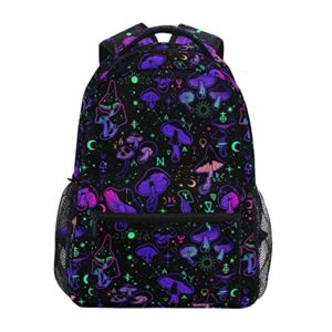 glaphy magic mushrooms moon stars witch boho backpack school bookbag lightweight laptop backpack for men women kids