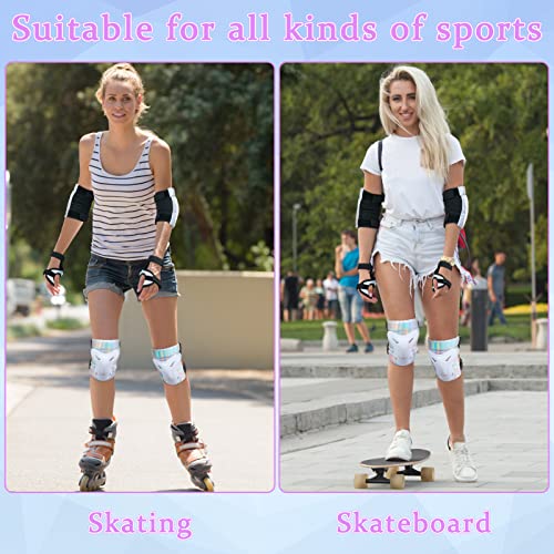 Knee Pads Skating, Bienbee Knee Pads Wrist Guard Elbow and Knee Pads Adult Elbow Pads Skating Protective Gear Adult for Skateboard, Roller Skating, for Women Youth Kids