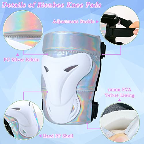 Knee Pads Skating, Bienbee Knee Pads Wrist Guard Elbow and Knee Pads Adult Elbow Pads Skating Protective Gear Adult for Skateboard, Roller Skating, for Women Youth Kids