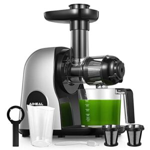 juicer machines, aiheal new generation celery slow masticating juicer extractor easy to clean with brush, cold press juicer with quiet motor & reverse function for fruits & vegetables, recipes