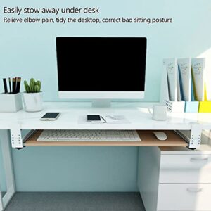 PFCDZDU Large Keyboard Tray Under Desk, Ergonomic C Clamp Mount System Platform Tray, Height Adjustable Slide-Out Mouse Drawer Shelf for Home Office, 7 Colors (Color : Pink, Size : 55x30cm)