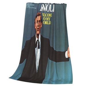 Flannel Blanket Eddy Arnold Soft Lightweight Throw Blanket Warm Durable Sofa Couch Decor Beding 50"X40"