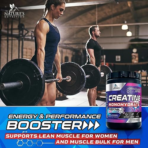 Creatine Monohydrate Powder - 100% Pure Micronized Creatine 5000mg (5g) Supports Muscle Building & Cellular Energy, Nature's Amino Acid Supplement, Gluten Free Keto Friendly, Unflavored - 60 Servings