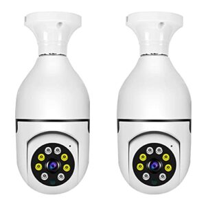2 pack wireless wifi light bulb 1080p security camera - 2.4ghz wifi smart 360 camera for indoor and outdoor, light socket camera with real-time motion detection and alerts, night vision