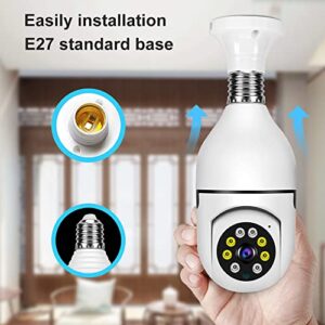 2 Pack Wireless WiFi Light Bulb 1080p Security Camera - 2.4GHz WiFi Smart 360 Camera for Indoor and Outdoor, Light Socket Camera with Real-time Motion Detection and Alerts, Night Vision