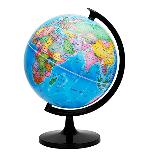 Exerz 12" World Globe - Political Map Educational Globe - DIY Self Assembled School Globe for Classroom