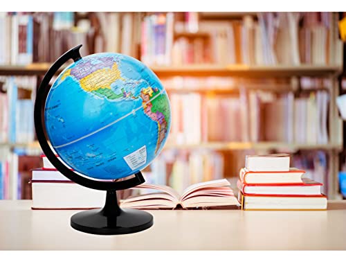 Exerz 12" World Globe - Political Map Educational Globe - DIY Self Assembled School Globe for Classroom