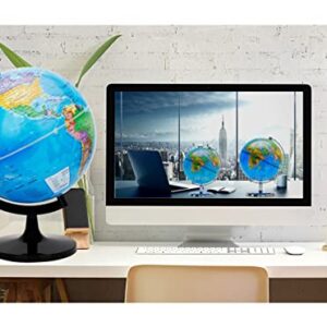 Exerz 12" World Globe - Political Map Educational Globe - DIY Self Assembled School Globe for Classroom