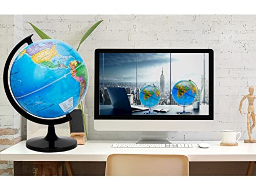 Exerz 12" World Globe - Political Map Educational Globe - DIY Self Assembled School Globe for Classroom