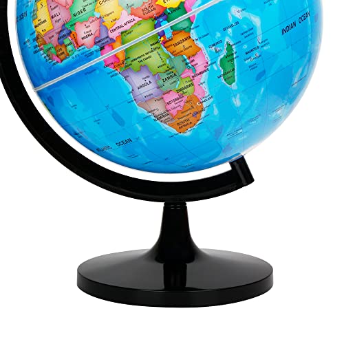 Exerz 12" World Globe - Political Map Educational Globe - DIY Self Assembled School Globe for Classroom