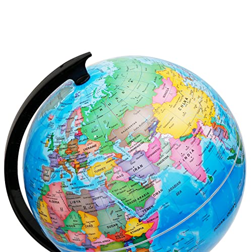 Exerz 12" World Globe - Political Map Educational Globe - DIY Self Assembled School Globe for Classroom