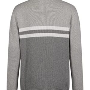 Calvin Klein Boys' Half Zip Pullover Sweater, Ribbed Neckline & Logo Detailing, Grey Heather, 8 Husky