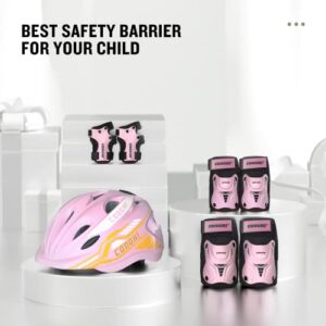 COOGHI Toddler Scooter, 3-in-1 Kids Scooter with Flashing Wheels & Kids Helmet Pads Set for Scooter Skateboarding Skating Biking BMX Skiing