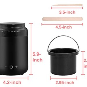 Podoy Mini Wax Pot Warmer for Hair Removal, Small Portable Travel Wax Melt Heater Machine Digital Display for SPA Salon Brow Body Nose Upper Lip Hair Waxing with 100 Wax Sticks