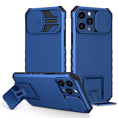 Back Cover Silicone Kickstand Case Compatible for infinix Smart 5,[3 Stand Ways] Vertical and Horizontal Stand Case,Full Body Hard Slim Protective Phone Case Lanyard Case (Color : Blue)