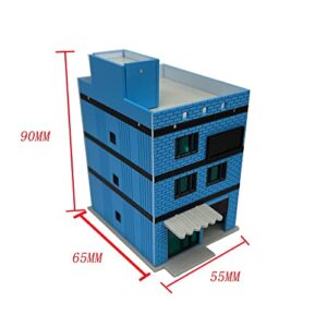 Outland Models Railway Scenery 3-Story Modern City House Blue 1:160 N Scale