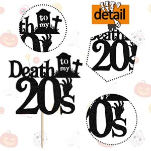 Death to My 20s Cake Topper, Rip Twenties Cake Decorations, Straight Outta 1992, Funny Happy 30th Birthday Decorations for Men Women Black Glitter