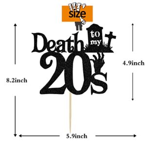 Death to My 20s Cake Topper, Rip Twenties Cake Decorations, Straight Outta 1992, Funny Happy 30th Birthday Decorations for Men Women Black Glitter