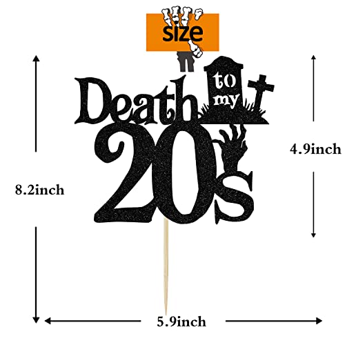 Death to My 20s Cake Topper, Rip Twenties Cake Decorations, Straight Outta 1992, Funny Happy 30th Birthday Decorations for Men Women Black Glitter